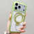 iPhone 17 Pro Max Translucent Edge Transparency Metal Holder MagSafe Phone Case - Matcha Green