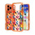 iPhone 17 Pro Max Transparent Crystal Red Heart Pattern Phone Case - Orange