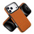 iPhone 17 Pro Max Tri-fold Holder Leather Phone Case with Card Slot - Brown