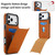 iPhone 17 Pro Max Tri-fold Holder Leather Phone Case with Card Slot - Brown
