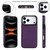 iPhone 17 Pro Max Tri-fold Holder Leather Phone Case with Card Slot - Dark Purple