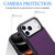 iPhone 17 Pro Max Tri-fold Holder Leather Phone Case with Card Slot - Dark Purple