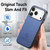 iPhone 17 Pro Max Twill Fabric Leather Skin Back Phone Case - Blue