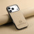 iPhone 17 Pro Max Twill Fabric Leather Skin Back Phone Case - Khaki