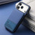 iPhone 17 Pro Max Twill Fabric Leather Vertical Flip RFID Card Bag Phone Case - Blue