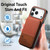 iPhone 17 Pro Max Twill Fabric Leather Vertical Flip RFID Card Bag Phone Case - Brown