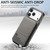 iPhone 17 Pro Max Twill Fabric Leather Vertical Flip RFID Card Bag Phone Case - Gray