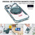 iPhone 17 Pro Max Ultra-thin Rotation Holder Magnetic Plating Vegan Leather Phone Case - Blackish Green