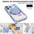 iPhone 17 Pro Max Ultra-thin Rotation Holder Magnetic Plating Vegan Leather Phone Case - Sierra Blue