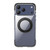 iPhone 17 Pro Max Vacuum-Sealed Transparent Airbag Magnetic Rotation Holder Acrylic Phone Case - Black
