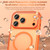 iPhone 17 Pro Max Vegan Leather Magnetic Phone Case - Orange