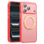 iPhone 17 Pro Max Vegan Leather Magnetic Phone Case with 360 Degrees Rotating Stand - Berry Red
