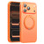 iPhone 17 Pro Max Vegan Leather Magnetic Phone Case with 360 Degrees Rotating Stand - Orange