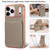 iPhone 17 Pro Max VIETAO Litchi Texture Wallet PU Phone Case with Lanyard - Grey