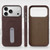 iPhone 17 Pro Max VIETAO Suede MagSafe PU Leather Phone Case with Holder - Coffee Brown