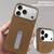 iPhone 17 Pro Max VIETAO Suede MagSafe PU Leather Phone Case with Holder - Dark Brown