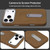 iPhone 17 Pro Max VIETAO Suede MagSafe PU Leather Phone Case with Holder - Dark Brown