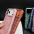 iPhone 17 Pro Max Vintage Crocodile Texture Shockproof Vegan Leather Phone Case - Pink
