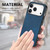 iPhone 17 Pro Max Vintage Leather PC Back Cover Phone Case - Blue