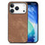 iPhone 17 Pro Max Vintage Leather PC Back Cover Phone Case - Brown