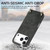 iPhone 17 Pro Max Vintage Leather PC Back Cover Phone Case with Crossbody Strap - Black