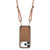 iPhone 17 Pro Max Vintage Leather PC Back Cover Phone Case with Crossbody Strap - Brown