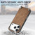 iPhone 17 Pro Max Vintage Leather PC Back Cover Phone Case with Crossbody Strap - Brown