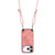 iPhone 17 Pro Max Vintage Leather PC Back Cover Phone Case with Crossbody Strap - Pink