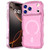 iPhone 17 Pro Max Wave Glitter MagSafe Magnetic TPU Phone Case - Transparent Pink