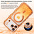 iPhone 17 Pro Max Wavy Frame Star Diamond Electroplate TPU Glitter Heart Magnetic Phone Case - Gradient Orange