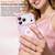 iPhone 17 Pro Max Wavy Frame Star Diamond Electroplate TPU Glitter Heart Magnetic Phone Case - Gradient Pink