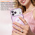 iPhone 17 Pro Max Wavy Frame Star Diamond Electroplate TPU Glitter Heart Magnetic Phone Case - Gradient Purple