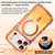 iPhone 17 Pro Max Wavy Frame Star Diamond Electroplate TPU Glitter Magnetic Phone Case - Gradient Orange