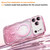 iPhone 17 Pro Max Wavy Frame Star Diamond Electroplate TPU Glitter Magnetic Phone Case - Gradient Pink