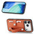 iPhone 17 Pro Max Wristband Kickstand Card Wallet Back Phone Case with Tool Knife - Brown