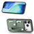 iPhone 17 Pro Max Wristband Kickstand Card Wallet Back Phone Case with Tool Knife - Green