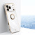 iPhone 17 Pro Max XINLI Straight Edge 6D Electroplate TPU Phone Case with Ring Holder - White