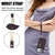 iPhone 17 Pro Max YM006 Skin Feel Zipper Card Bag Phone Case with Dual Lanyard - Dark Purple