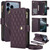 iPhone 17 Pro Max YM016 Rhombic Zipper Card Wallet Leather Phone Case with Lanyard - Dark Purple