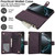 iPhone 17 Pro Max YM016 Rhombic Zipper Card Wallet Leather Phone Case with Lanyard - Dark Purple