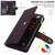 iPhone 17 Pro Max YM016 Rhombic Zipper Card Wallet Leather Phone Case with Lanyard - Dark Purple