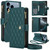 iPhone 17 Pro Max YM016 Rhombic Zipper Card Wallet Leather Phone Case with Lanyard - Green