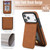 iPhone 17 Pro Max YM030 Retro Faux Leather Magnetic Detachable Wallet Phone Case - Brown