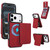 iPhone 17 Pro Max YM030 Retro Faux Leather Magnetic Detachable Wallet Phone Case - Red