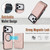 iPhone 17 Pro Max YM030 Retro Faux Leather Magnetic Detachable Wallet Phone Case - Rose Gold