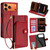 iPhone 17 Pro Max Zipper Bag Leather Phone Case - Red