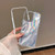 iPhone 17 Pro 3 in 1 Diamond Lens Frame Quicksand Pattern Phone Case - Blue
