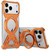 iPhone 17 Pro Armor 360 Holder Frameless Alloy MagSafe Phone Case - Orange