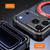 iPhone 17 Pro Armor Alloy Frameless MagSafe Magnetic Bracket Heat Dissipation Metal Phone Case - Black Blue