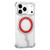 iPhone 17 Pro Armor Alloy Frameless MagSafe Magnetic Bracket Heat Dissipation Metal Phone Case - Silver Red